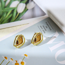 Japan and South Korea retro simple temperament earrings Hong Kong style color French earrings earrings Net red all-around ear clip female