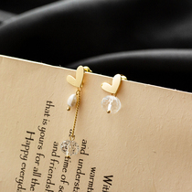 South Korea Net Red love crystal earrings personality temperament face thin earrings earrings earrings ear studs earrings earrings