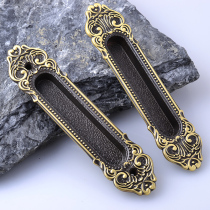 Ruigao pure copper shift door lock invisible wooden door kitchen sliding door lock toilet embedded sliding door sliding door handle