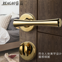 Silent door lock indoor magnetic bedroom universal household modern simple American light luxury Nordic Golden Door Lock