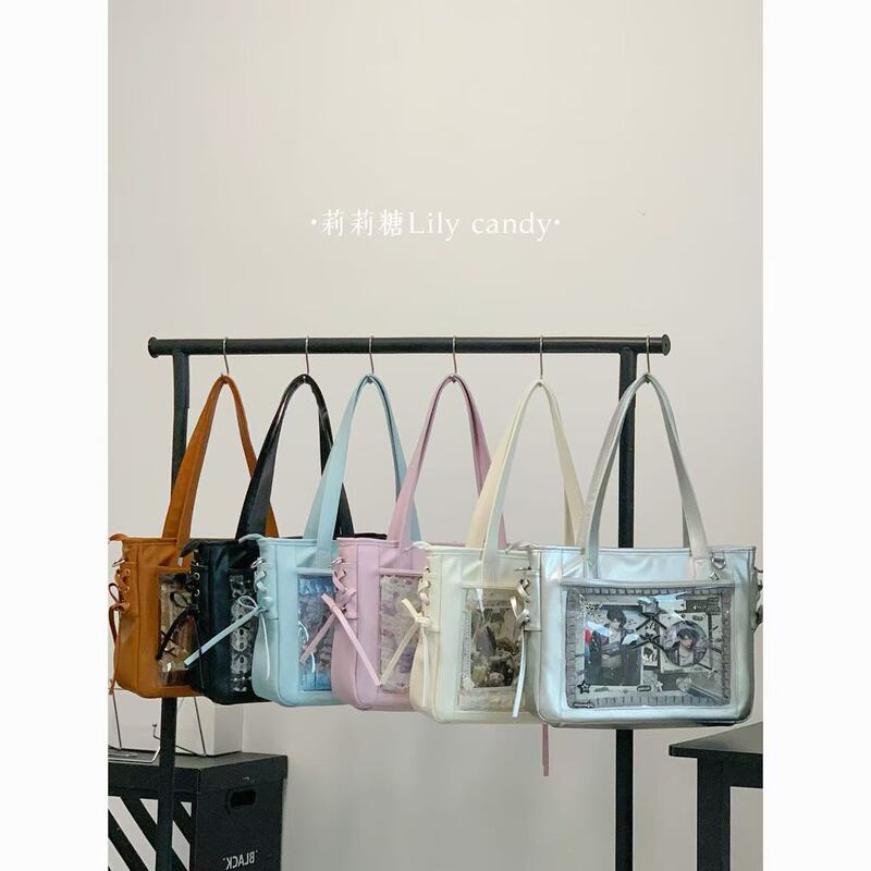 Lily Candy Original LAOSHU Pain Bag - Leather Surface Sweet Strap Tote - Large Capacity Commuting Shoulder Crossbody Bag Lily Candy Original LAOSHU Pain Bag - Leather Surface Sweet Strap Tote - Large Capacity Commuting Shoulder Crossbody Bag