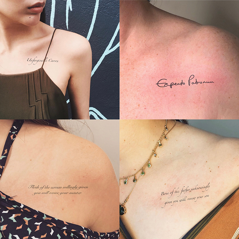 Harry Potter full set of spells English alphabet tattoo stickers Waterproof men and women sweat-proof personality tide god guard