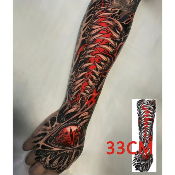 Sasi Sun Jianli's Same Style Destructive Creature Tattoo Sticker,寄生兽 (寄生兽) Dark Flower Arm 33cm Long Forearm Waterproof and Long-Lasting