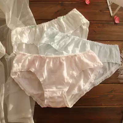 3 strips of Japanese cotton underwear middle and low waist student triangle safety pants cute bow comfortable and breathable hipster