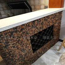 Old ship wood background wall TV wall bar clear bar entrance Tea house facade Retro solid Trojan horse Syke