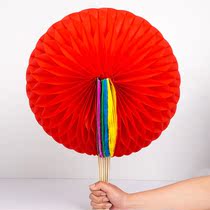 Childrens multi-color simulation flower square dance red song Red props Flower Ball activity performance spelling props hand-turning Flower Ball