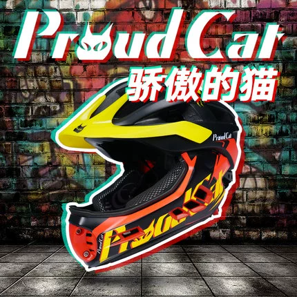 Đài Loan Proudcat trẻ em cân bằng xe tự hào mèo bảo vệ mũ bảo hiểm cằm xe tay ga Catoni mũ bảo hiểm đầy đủ có thể tháo rời - Smart Scooter