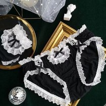 Japanese modal bow sexy lace ladies underwear black Loli cotton crotch middle low waist breifs summer