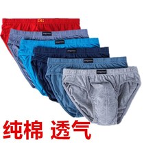 Cotton mens cotton breifs lucky word red cotton underwear plus size dad pants waist New