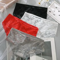 1-4 Lace Panties Women Sexy Transparent breifs Intractable Low Waist Thin Breathable Cotton Ctch Summer