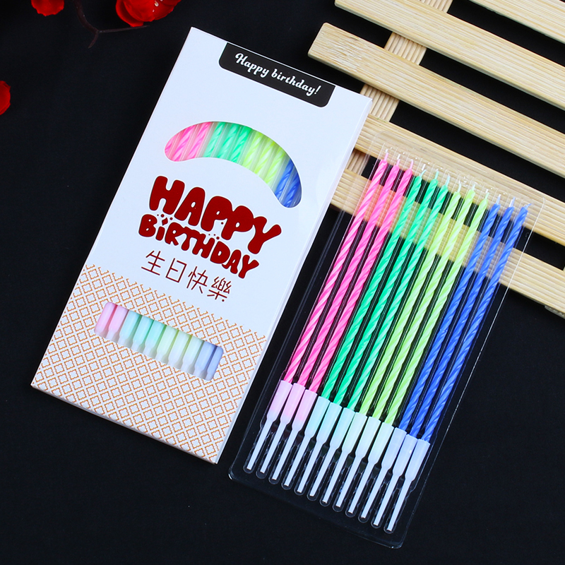 Colorful Spiral Candles, Colorful Thick Candles, Smokeless, Long Birthday Candles, Trendy Creative Cake Crystal Decorations 