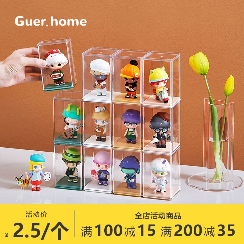 Blind box containing show shelf Single transparent dust-proof acrylic bubble Mater model display cabinet paparazzi containing box