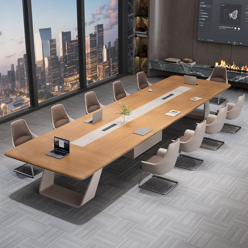High-End Blister-Packed Large Conference Table, Modern Minimalist Conference Room Table and Chair Set, Long Table for Negotiation and Employee Training High-End Blister-Packed Large Conference Table, Modern Minimalist Conference Room Table and Chair Set, Long Table for Negotiation and Employee Training