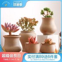 Yunnan straight hair MuMuHome Succulent vegetable burning flower pot Simple creative succulent plant pot Succulent plant flower pot