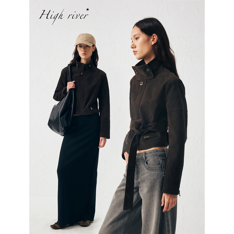 High River 25Aw-Brown Short Suede Casual Jacket High River 25Aw-Brown Short Suede Casual Jacket