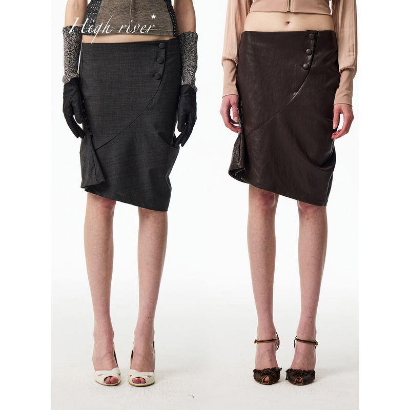 High River 26Ss - Special-Shaped ⽴ Body Trim with Button Closure ⻄ Half Skirt ⽪ Skirt High River 26Ss - Special-Shaped ⽴ Body Trim with Button Closure ⻄ Half Skirt ⽪ Skirt