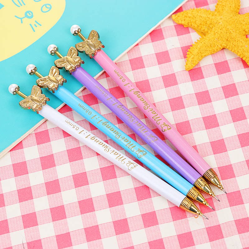 Creative Butterfly Automatic Pencil Metal Active Pencil Tip With Telescopic Device 0 5-7mm 0 Atomic Pen