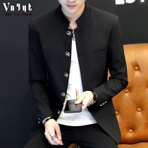 Mens personality stand collar suit mens 2020 casual jacket tunic Korean version of Top handsome suit spring jacket