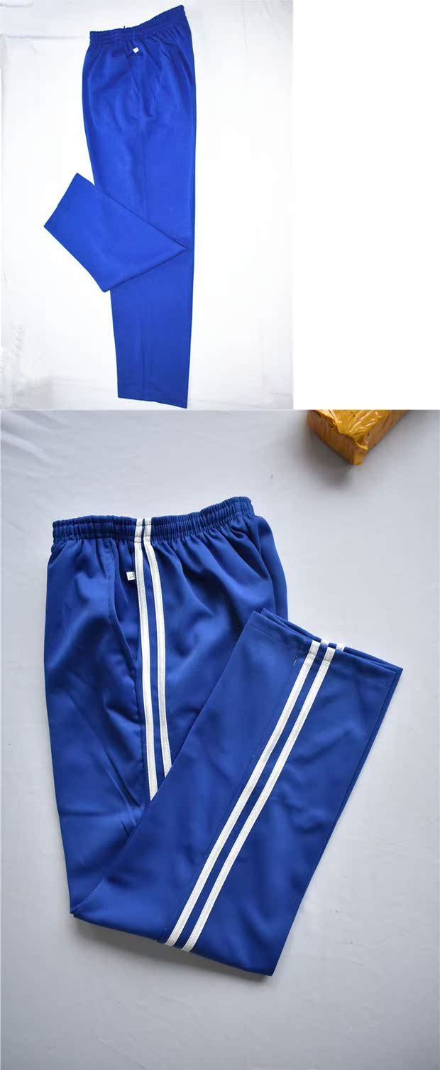 Thêm phân bón để tăng quần đồng phục học sinh Màu xanh hải quân hai thanh nam và nữ học sinh trung học quần thể thao màu xanh thêm tùy chỉnh lớn - Quần thể thao quần short nữ the thao