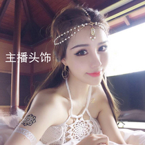 Anchor hair ornaments cute headdress goddess fairy air forehead ornaments exotic style gem pendant Live Photo dance forehead chain