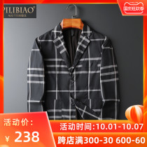 European station 2020 new spring fashion mens suit plaid trend Korean slim single West coat coat