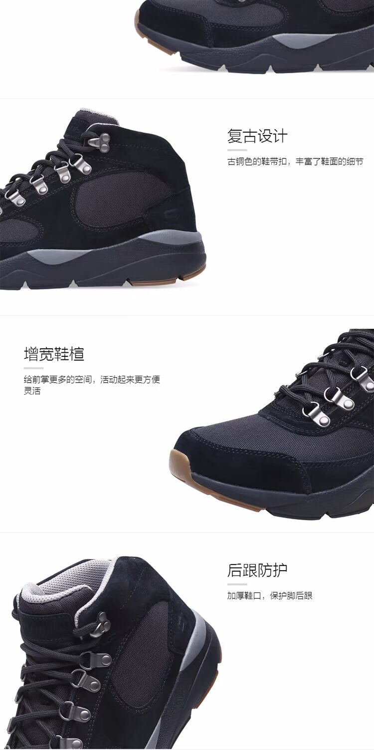 Skechers Giày nam Skechers retro khâu giày cao cổ giản dị mùa đông ấm áp không trơn trượt 65212 các loại giày cao cổ nam