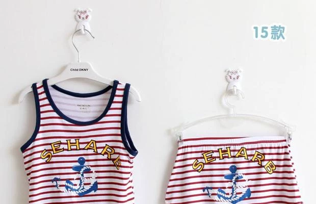 Mùa xuân mới và mùa hè mỏng đồ lót trẻ em thiết lập modal boy girl vest + quần lót boxer thời trang trẻ em hàn quốc
