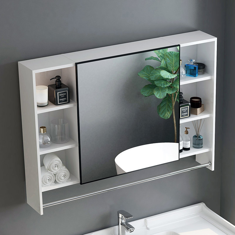 Space aluminum bathroom mirror cabinet Wall-mounted mirror box Smart mirror Powder room mirror with shelf Makeup mirror storage cabinet