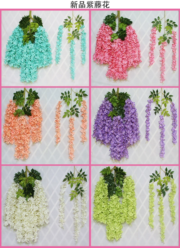 Trong nhà Hoa đám mây trần đám cưới Hoa Violet Trang trí trần giả Hoa giả mô phỏng Hoa Vine Wisteria Hoa - Hoa nhân tạo / Cây / Trái cây