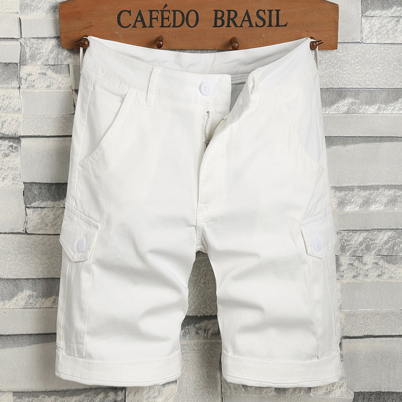 2026 New White Work Pants Men's Casual Shorts Summer Thin Five-Point Seven-Point Pants Men's Style