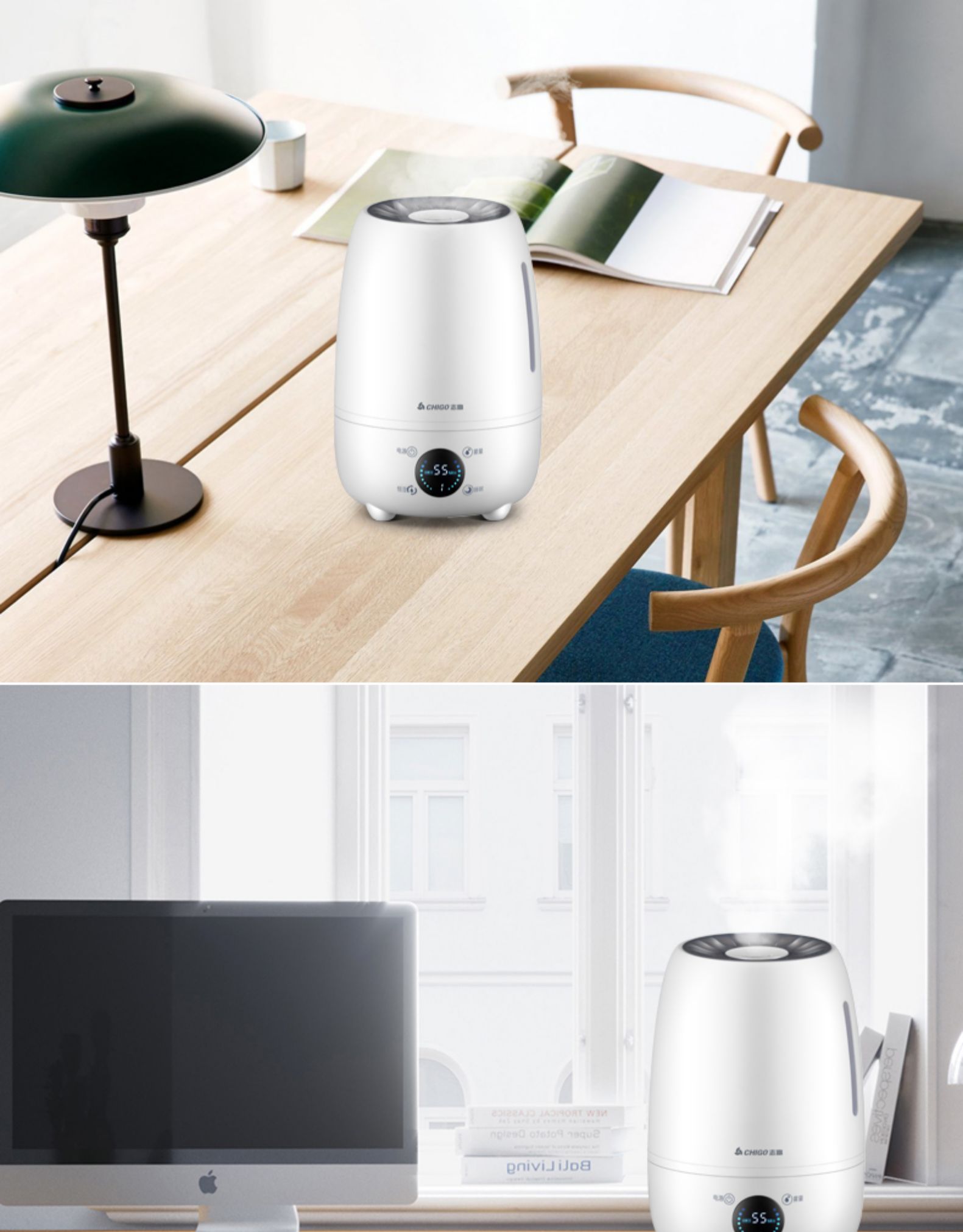 máy phun sương mini humidifier Chigo máy tạo độ ẩm nhà câm phòng ngủ thanh lọc nhỏ bà bầu bé máy phun khí dung lượng lớn - Máy giữ ẩm cách tạo độ ẩm trong phòng máy lạnh
