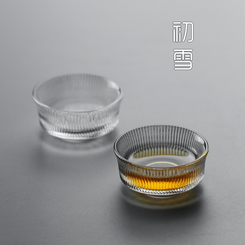 HATSUYUKI first snow vertical stripe small cup Japanese-style small tea cup tea cup single cup glass kung fu tea set
