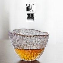 Preliminary Snow Rain drop glass Cup Home Jane Thickened Heat Resistant Tea Water Cup Hammer owners Cup Day Gongfu Tea Cup