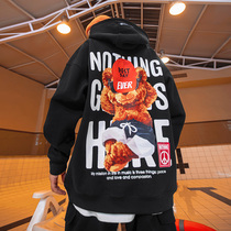 Japanese Tide brand Harajuku wind clothes male national tide high street loose fattening increase autumn trend hooded large size coat