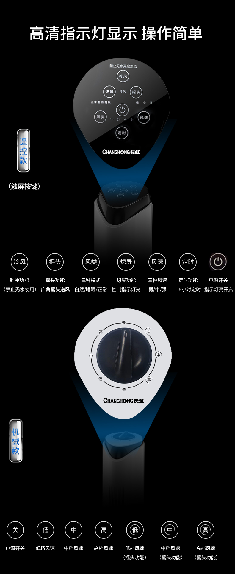 长虹  家用静音立式塔扇  立式电风扇 图17
