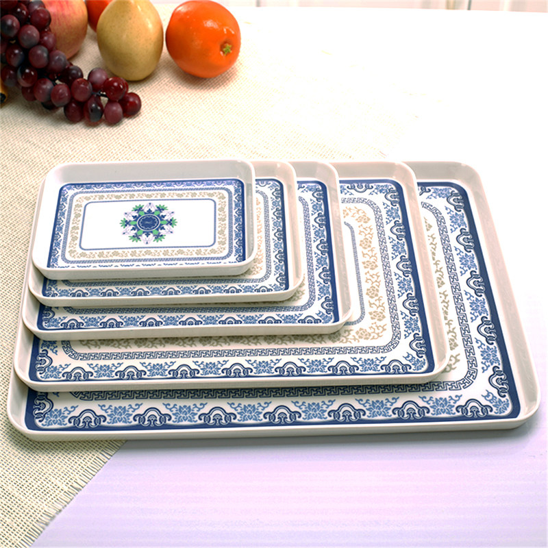 茶杯托盘 家用创意 现代简约茶盘水杯青花瓷托盘长方形大塑料超大详情6