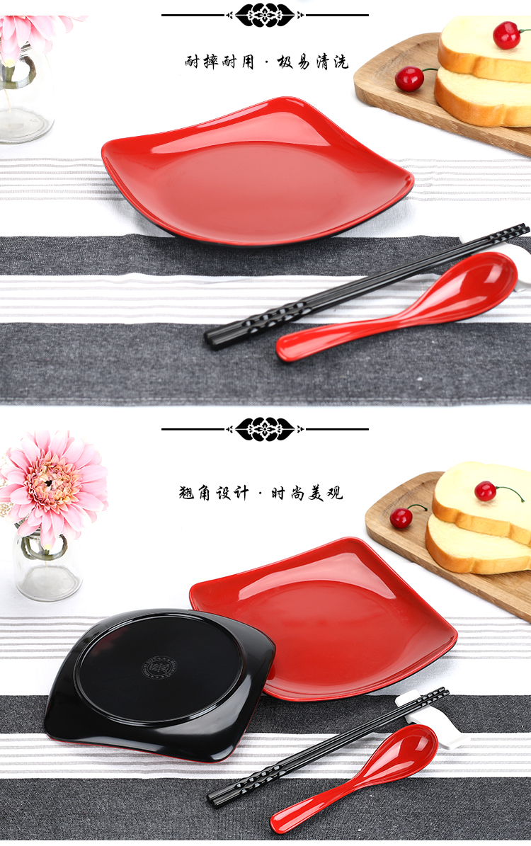 Bộ đồ ăn nhanh Melamine nhà hàng thức ăn nhanh nhà hàng nhựa chiên cơm chiên mì chiên cơm phủ cơm tấm nhà hàng thương mại dĩa sứ