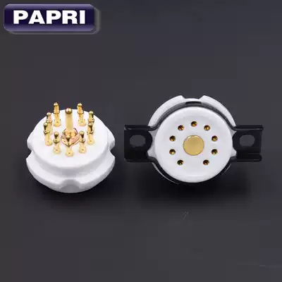 EIZZ small 9 foot vacuum socket high quality ceramic beryllium copper gold plated vacuum tube bile seat small nine foot socket shed installation 12AX7 12AU7 ECC83 6922 EC