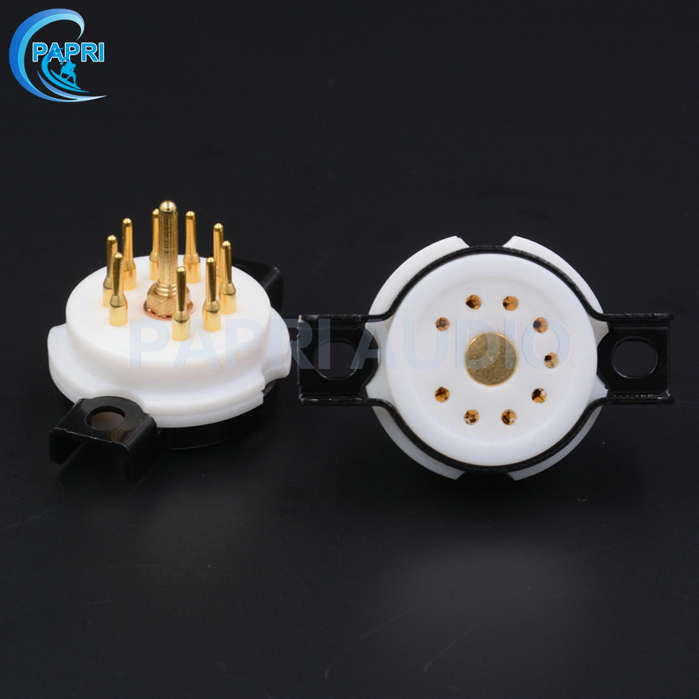 EIZZ small 9-foot vacuum tube seat Teflon gold-plated nine-foot bile socket 2AU7 ECC83 5670 EL84