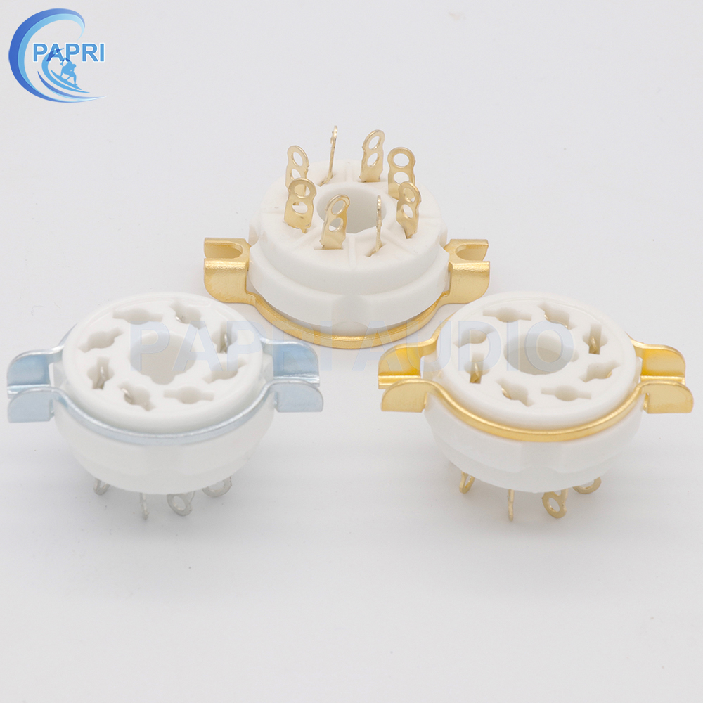 GZC8-1 ceramic gilded large eight-foot vacuum tube seat 8-foot socket lapped KT88 KT88 EL34 6SN7 6SN7