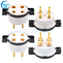 EIZZ ceramic 4-pin electronic tube holder Gold-plated four-pin bile socket bile machine for 5Z3 2A3 101D 300B