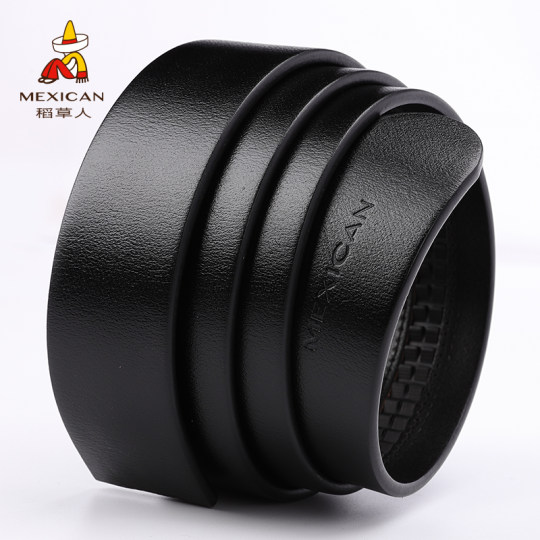 Scarecrow belt men's genuine leather without headband men's automatic buckle pure cowhide youth pin buckle headless trousers belt