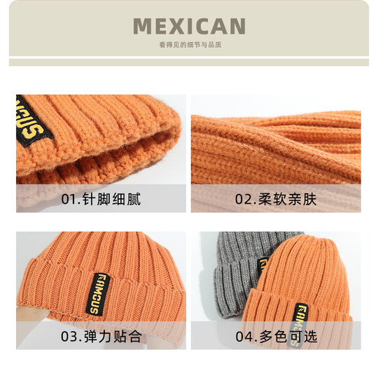 Scarecrow woolen hat for women in autumn and winter, Korean version, versatile knitted hat, new cold-proof and warm ear-protecting headband hat, trendy