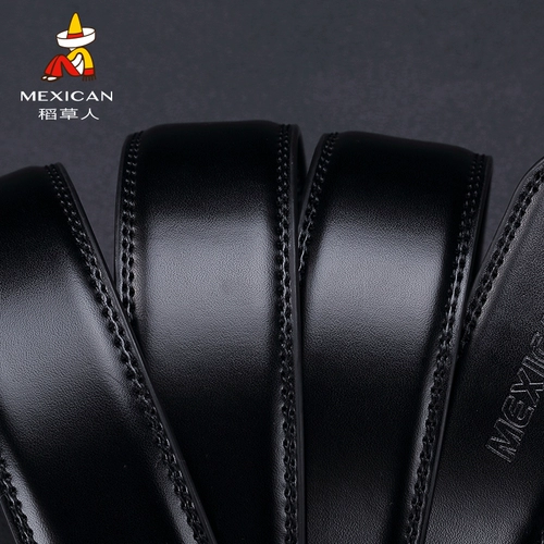 Чешеное ремень мужская кожа без ведущих брюк с банками с молодежной пряжкой и иглой мужчин автоматически пристегнут безгол бизнес -пояс