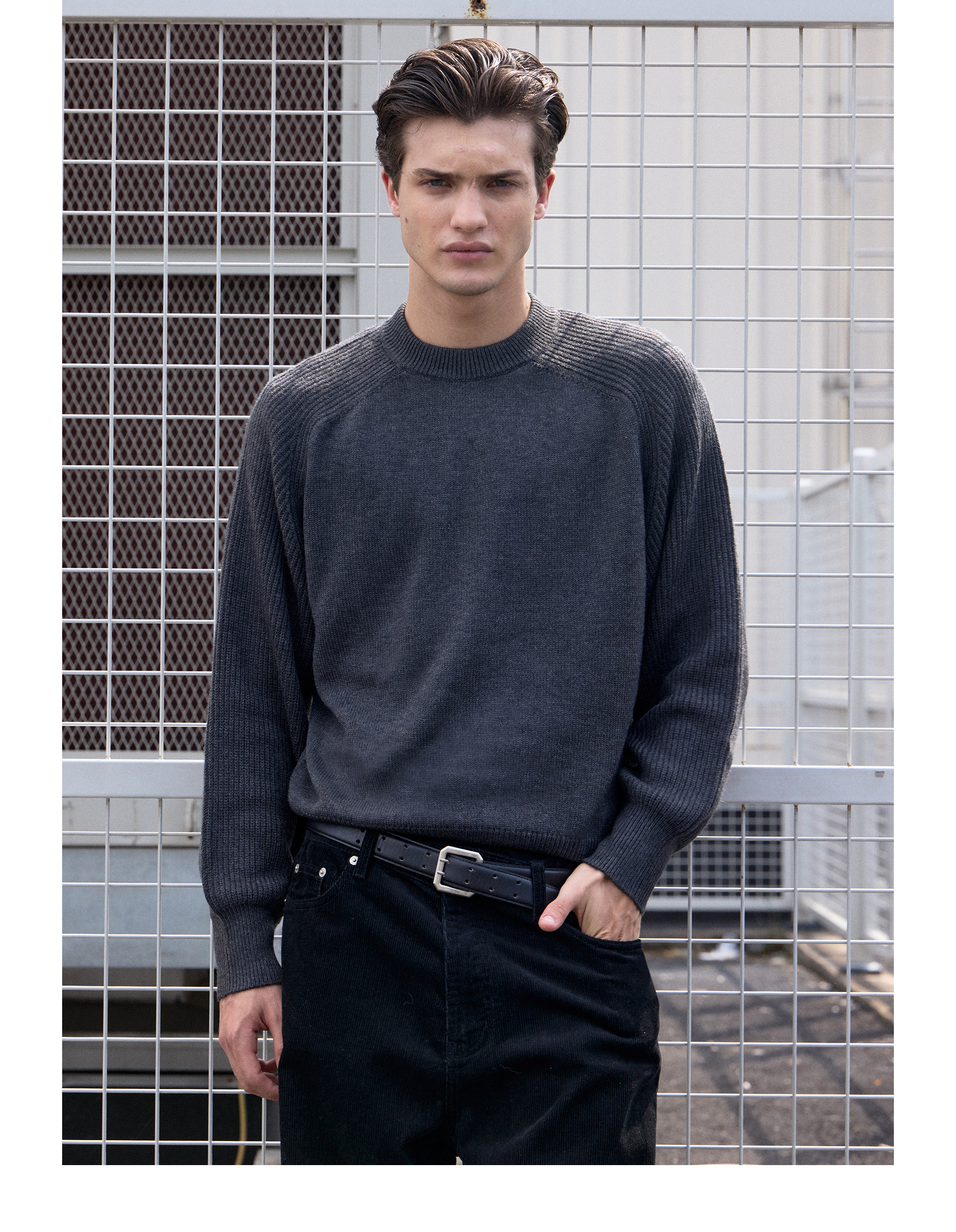 VLABMADE Ribbed Raglan Loose Knit Sweater