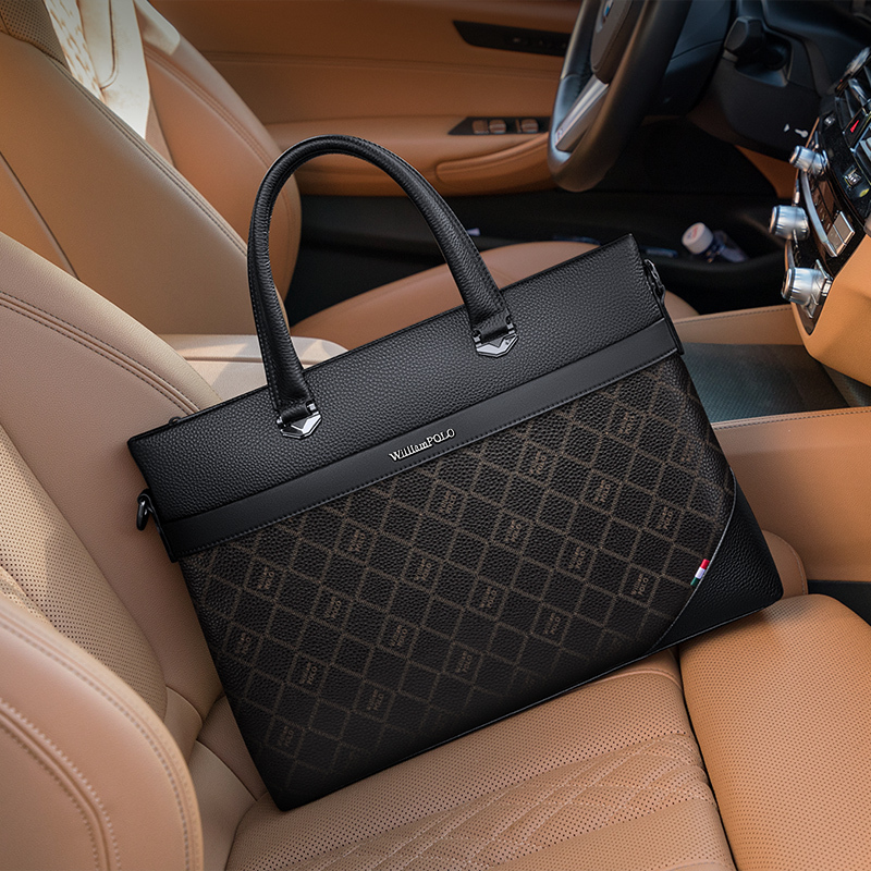 Paul Handbag Genuine Leather Business Men's Bag Crossbody Shoulder Bag First Layer Cowhide Briefcase Casual Computer Bag