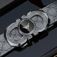 Пряжка для пистолета, серебряная этикетка, серый ремень [подарочная коробка]