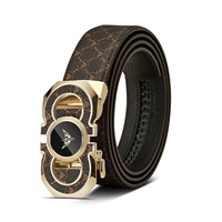 Золотая пряжка и золотой лейбл-кофейный ремень [подарочная коробка]