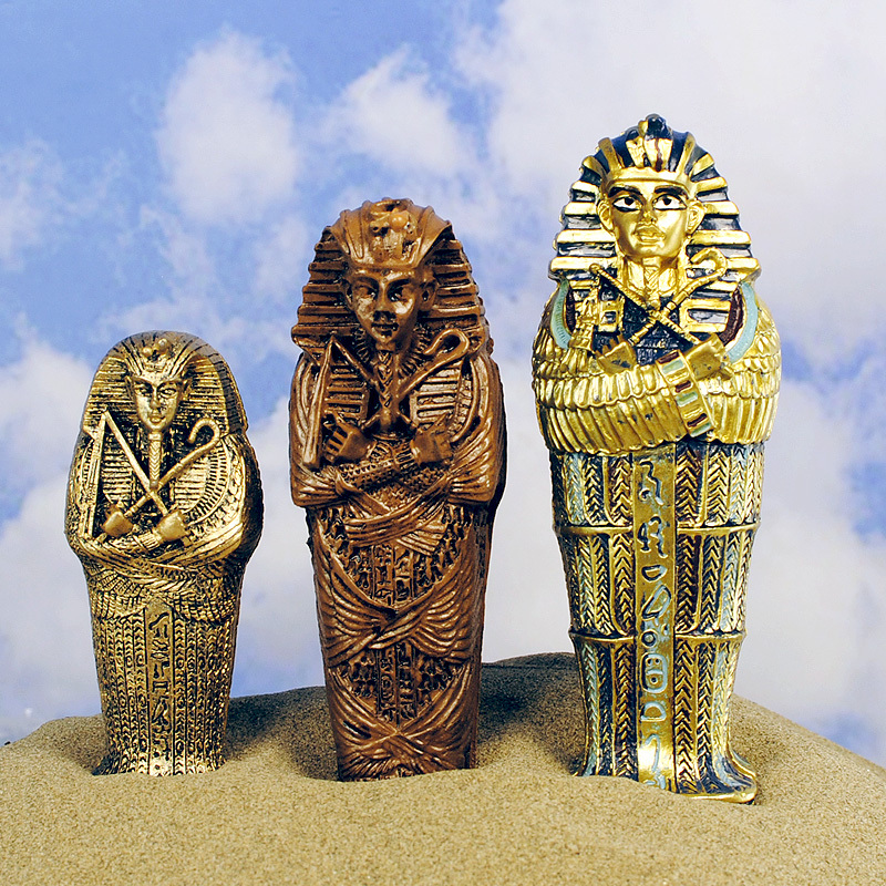 Ancient Egyptian Mummy Decorative Ornaments Pharaoh's Coffin Resin Model Toys Travel Souvenirs Script-Killing Props