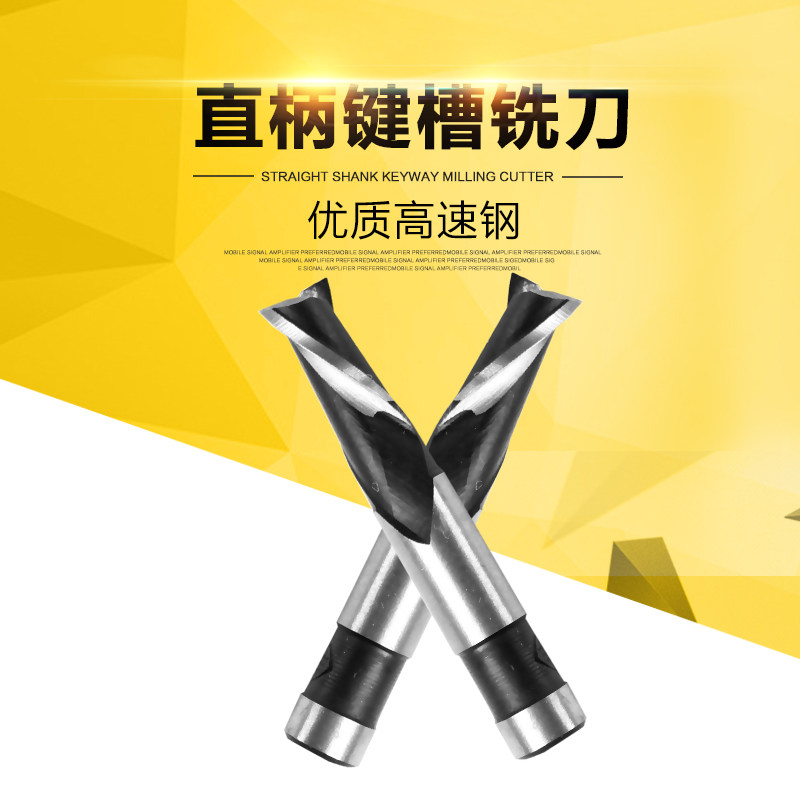 Changshu Fengzi brand straight handle keyway milling cutter straight key milling cutter HSS high speed net two edge milling machining edge cutter